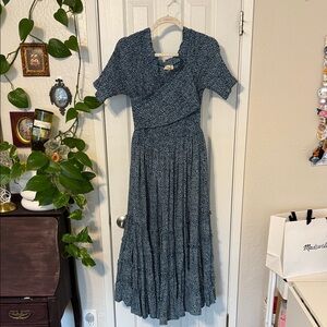 Orange Creek Textured Blue Midi Dress